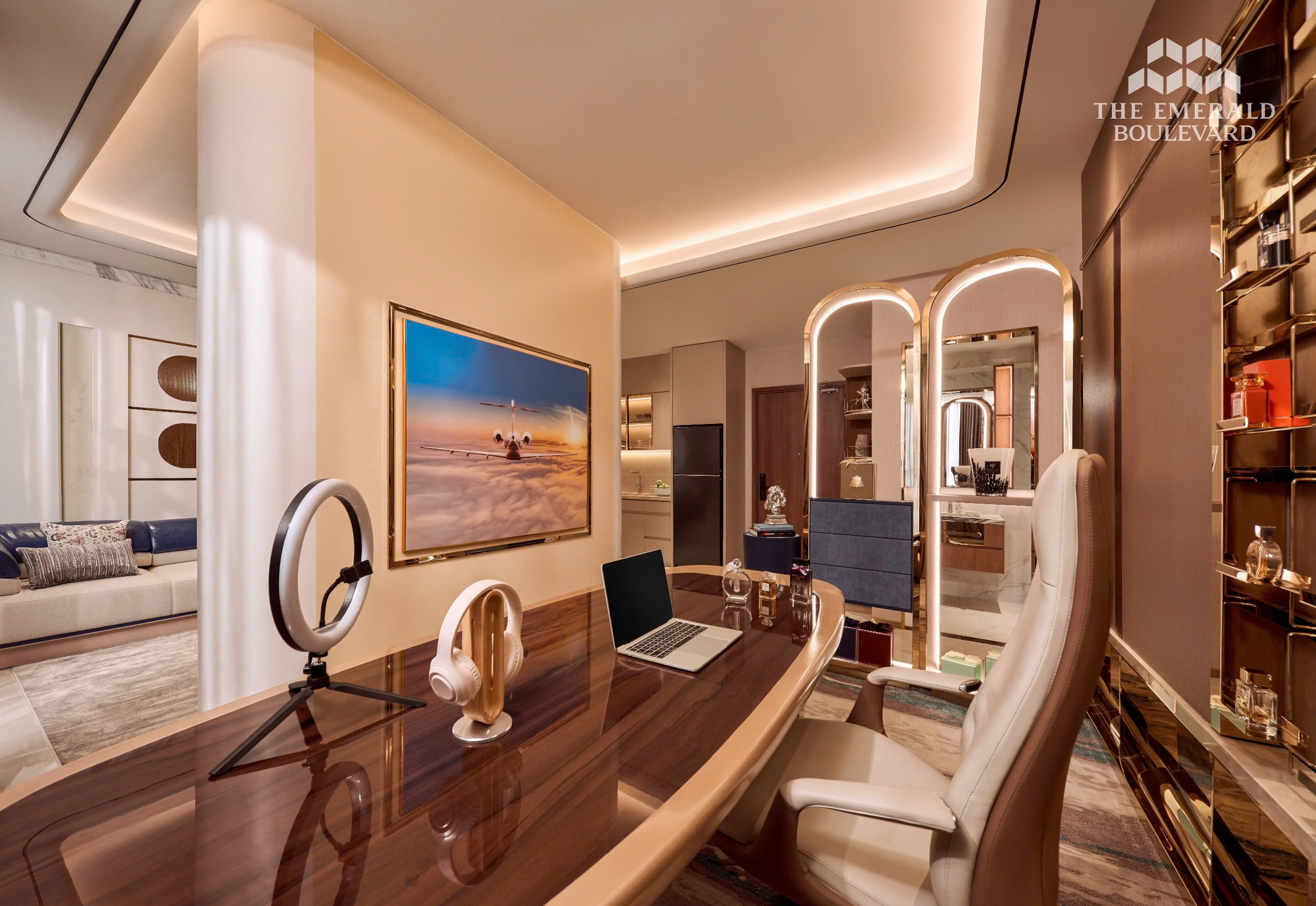 Bàn làm việc căn hộ mẫu 2PN The Emerald Boulevard