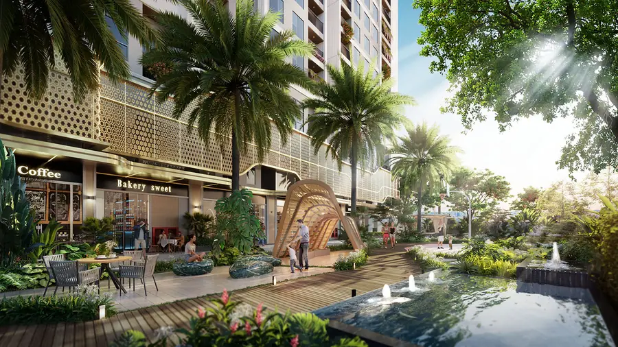 Công viên tia xanh nội khu căn hộ The Emerald Boulevard Thuận An Bình Dương