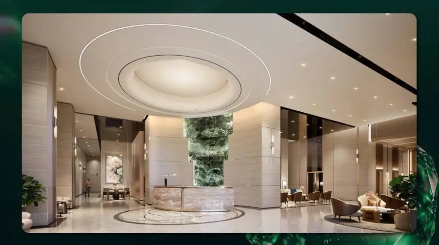 Grand Lobby sảnh đón 5 sao The Emerald Boulevard đá xanh ngọc Lê Phong Thuận An