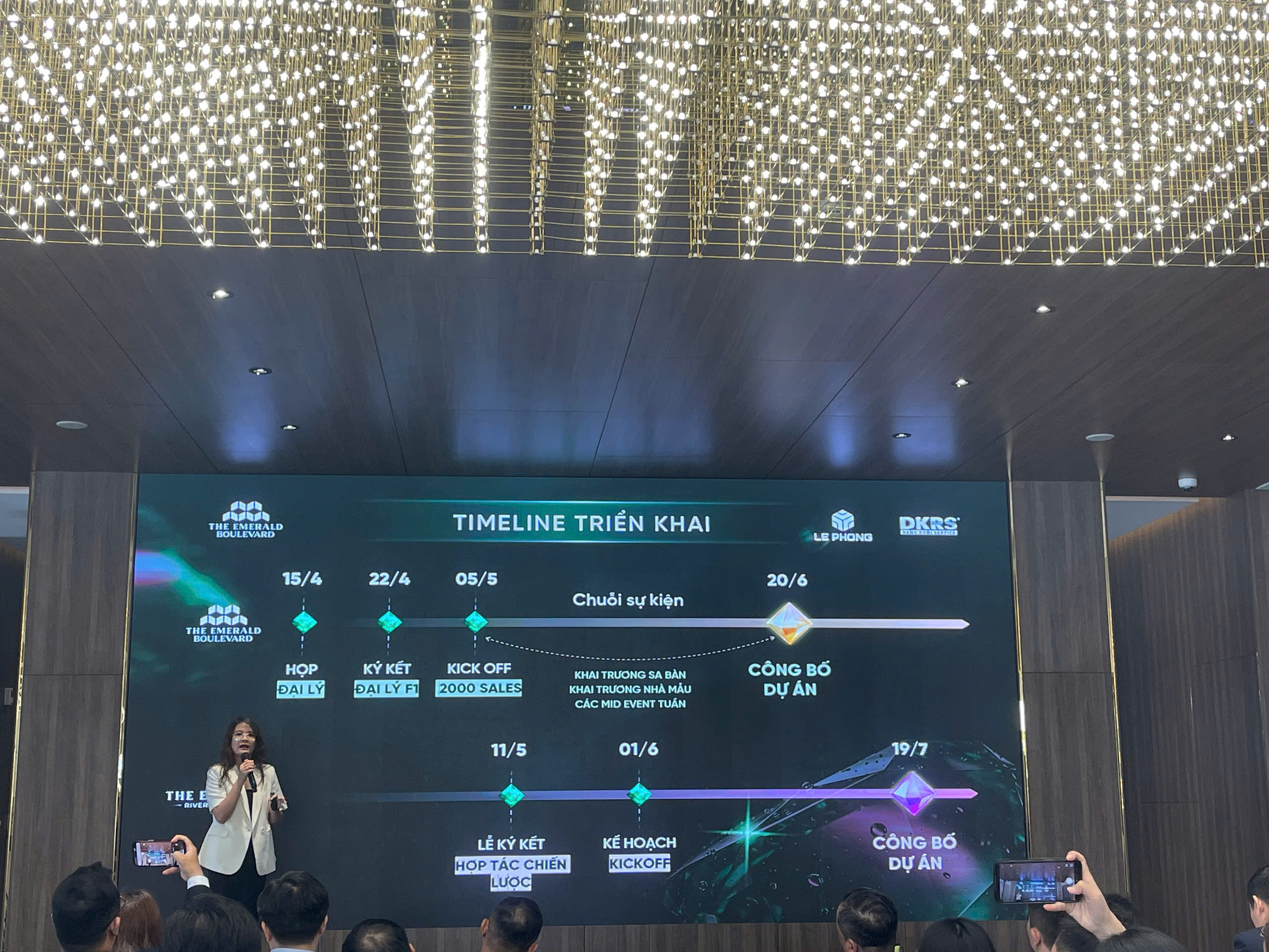 Timeline triển khai The Emerald Boulevard cập nhật từ tháng 4 đến tháng 7 năm 2026